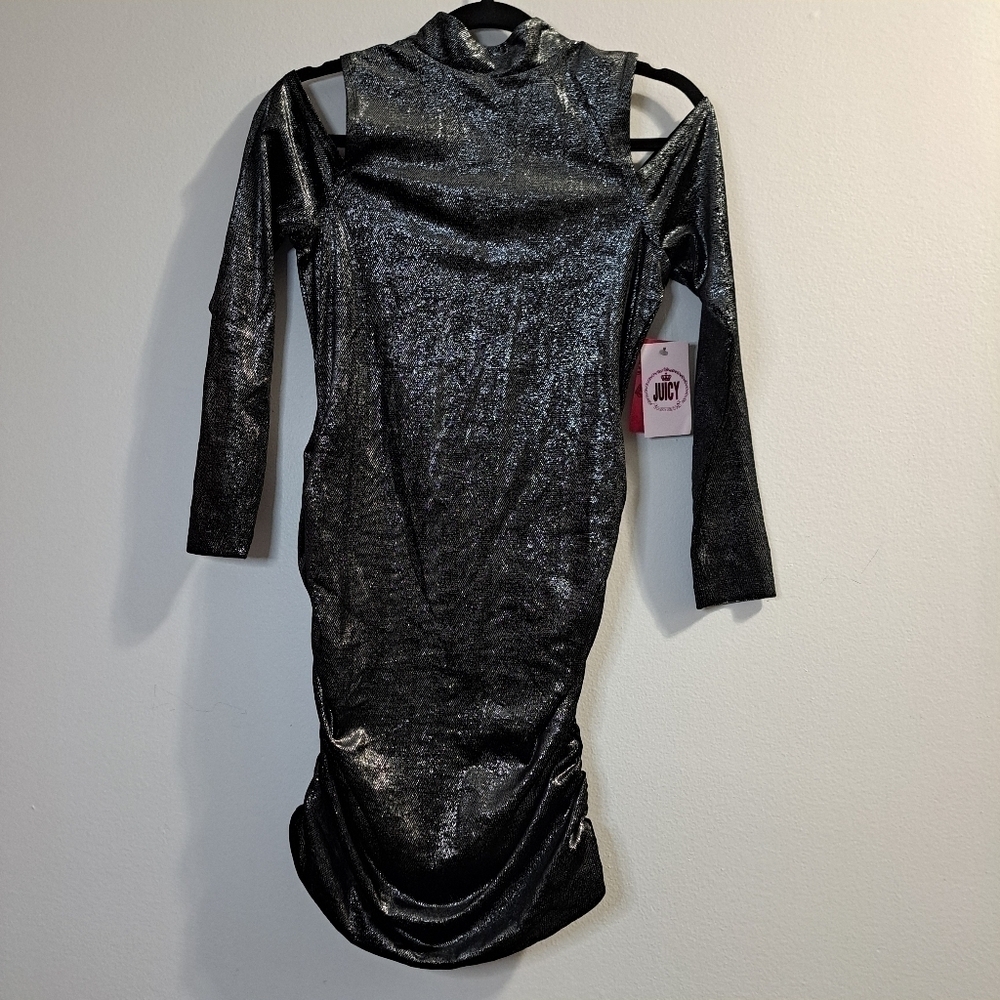 Juicy By Juicy Couture Dress Size Mediu Liquorice. Rauched Sides Beautiful Bling